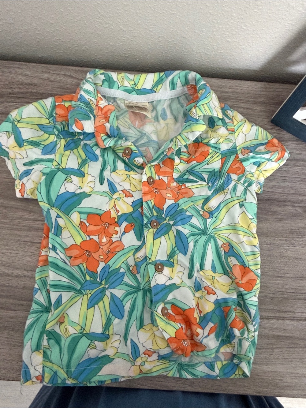 First Impressions Tropical Floral Button Front Shirt 24 Months